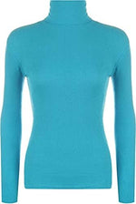 Load image into Gallery viewer, LUXE DIVA Women Ladies Ribbed Stretch Polo Turtle Neck Rib Top Jumper UK Size S/M-XXXL
