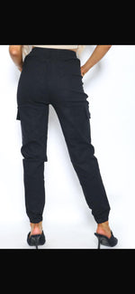 Load image into Gallery viewer, LUXE DIVA LADIES DRAWSTRING COMBAT SIDE POCKET PLAIN CUFF BOTTOM LEGGING / TRS
