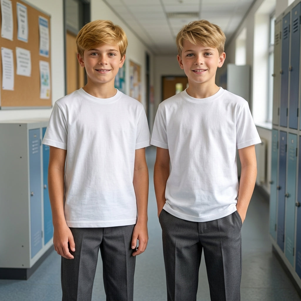 LUXE DIVA Kids Plain T-Shirts Boys & Girls School PE Tops Ages 2–15 Years Pack of 1, 2 or 3