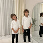 LUXE DIVA Kids Plain Long Sleeve Polo Shirt School Uniform Top Boys Girls