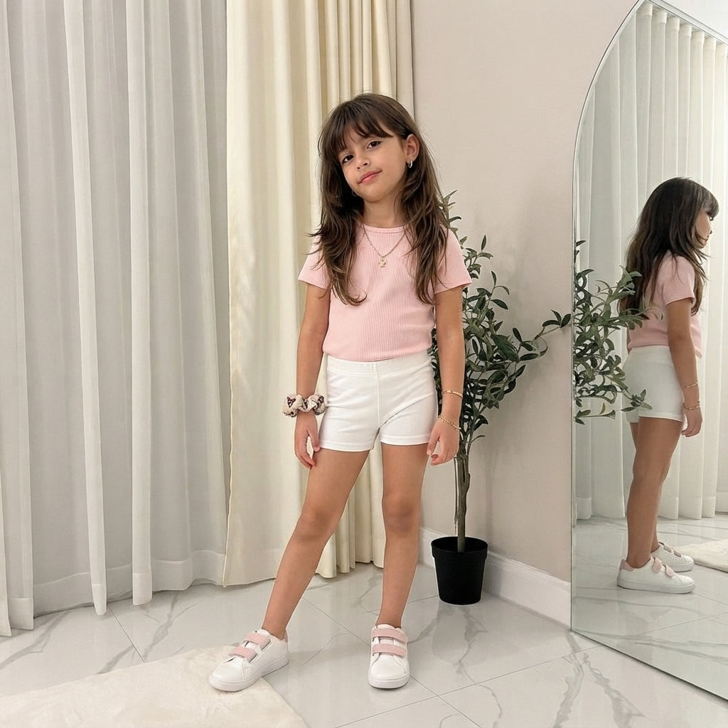 LUXE DIVA Girls Microfiber Dance Shorts Stretchy Kids Dancewear Activewear Shorts