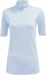 Load image into Gallery viewer, Womens Ladies Turtle Polo Neck Jumper Short Sleeve Top High Neck T Shirt Top Plus 16-26
