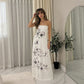 LUXE DIVA Womens Sleeveless Chunky Flower Printed Sheering Maxi Party Dress Sizes S-2XL