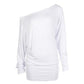 LUXE DIVA One Off-Shoulder Tops with Long Sleeves, Off Shoulder Batwing Jumper, Ladies Batwing Top in Black, Red, White Plus 21 Colors More UK