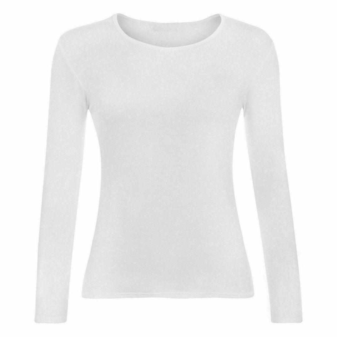 LUXE DIVA New Ladies Long Sleeve Round Neck T-Shirt Top Size 8-26