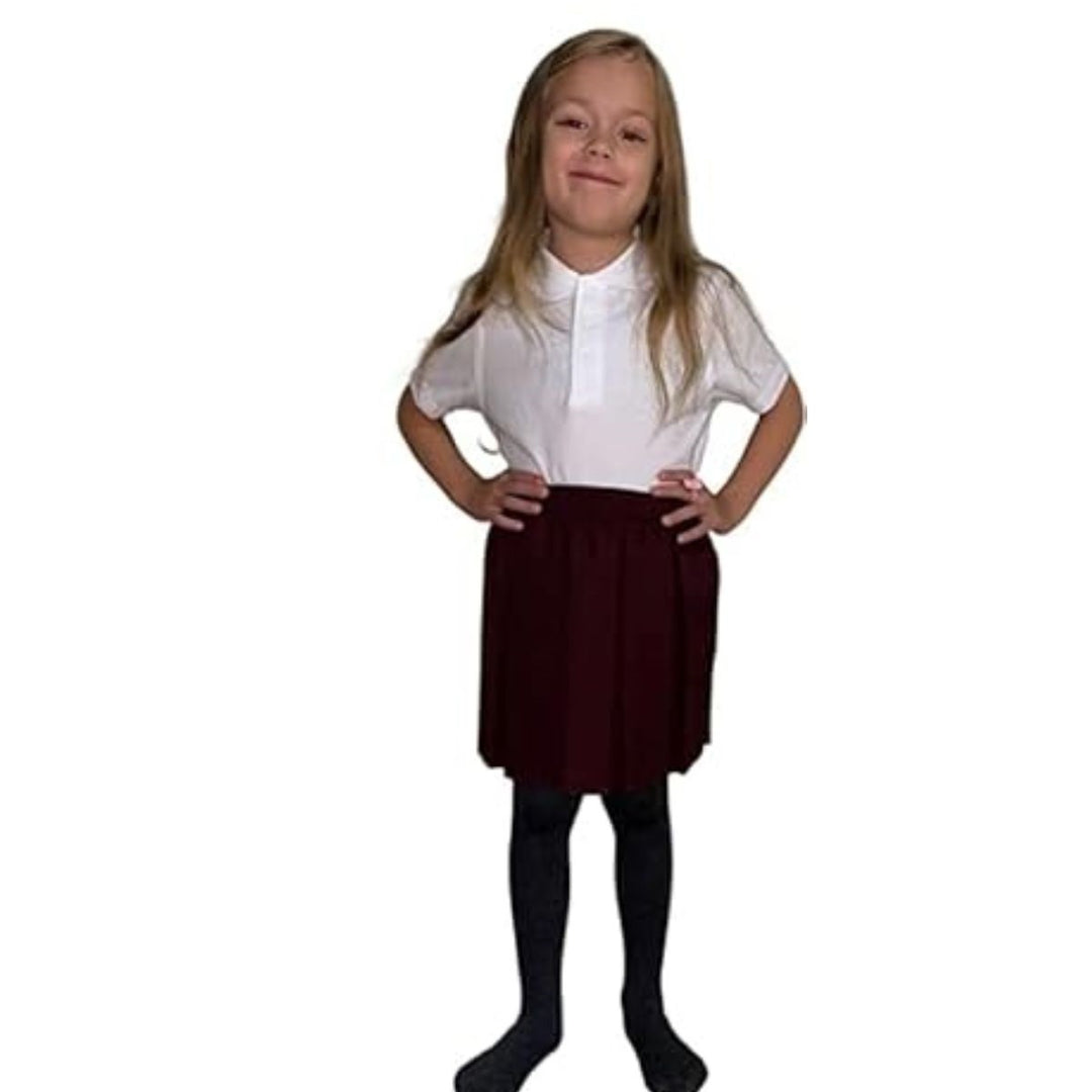 LUXE DIVA Girls Summer Formal Dress Bottom Full Elastic Box Pleat Skirt School Uniform Girl Back to School Box Pleated Round Waist Skirt