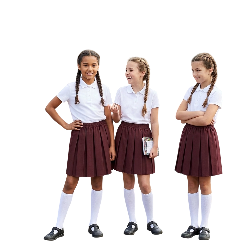 LUXE DIVA Elastic Box Pleat Skirt (PACK OF 3)