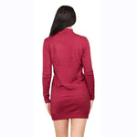 Load image into Gallery viewer, LUXE DIVA Womens Turtle Neck Jumper Ladies Knitted Bodycon Roll Neck Midi Sweater Top Dressess UK
