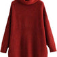 LUXE DIVA Women Chunky Knitted High Polo Roll Neck Baggy Oversized Winter Jumper Dress Top