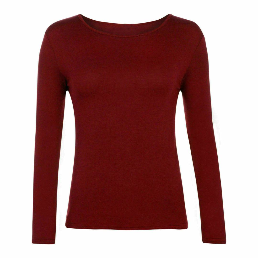 LUXE DIVA New Ladies Long Sleeve Round Neck T-Shirt Top Size 8-26