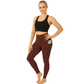 Women High Waist Yoga Pants with - LUXE DIVAWomen High Waist Yoga Pants withLUXE DIVALUXE DIVAHighWaist2PktLegChocoSMWomen High Waist Yoga Pants withSMChocolate