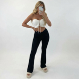 LUXE DIVA women’s aztec print flare bootcut trousers