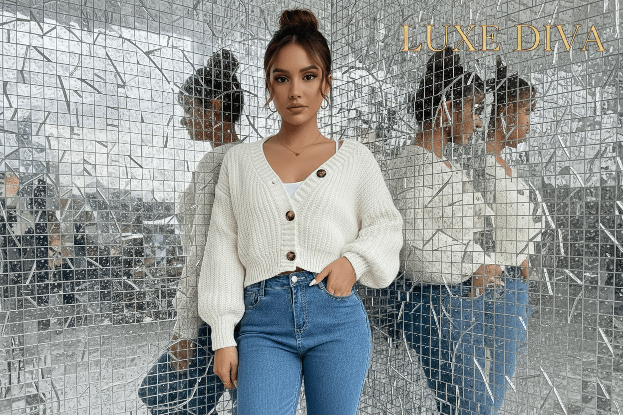 Womens Balloon Sleeve Chunky Knitted 3 - LUXE DIVAWomens Balloon Sleeve Chunky Knitted 3LUXE DIVALUXE DIVABlnSlv3ButCrpCardiCream1SLUXE DIVAOne sizecream