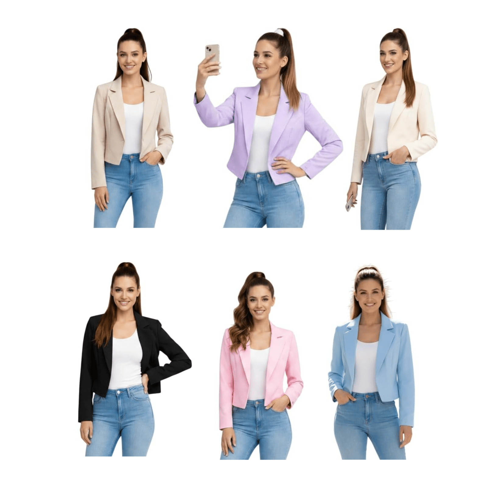 Women's Cropped Blazer, Open Front, Long Sleeve, Slim Fit, Casual Suit Jacket - LUXE DIVAWomen's Cropped Blazer, Open Front, Long Sleeve, Slim Fit, Casual Suit JacketOtherLuxestyleeLUXE DIVALongSlvCropBlazrBlk1SWomen's Cropped Blazer, Open Front, Long Sleeve, Slim Fit, Casual Suit JacketBlackOne Size
