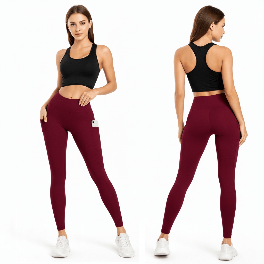 Womens High Waist Gym Leggings with Pockets Buttery Soft Yoga Pants for Workout Running Training Stretch Activewear 25''/28'' Comfort Fit Daily - LUXE DIVAWomens High Waist Gym Leggings with Pockets Buttery Soft Yoga Pants for Workout Running Training Stretch Activewear 25''/28'' Comfort Fit DailyLUXE DIVALUXE DIVAHighWaistGymLegWineSWomens High Waist Gym Leggings with Pockets Buttery Soft Yoga Pants for Workout Running Training Stretch Activewear 25''/28'' Comfort Fit DailySwine