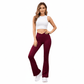 Women’s High - Waisted Flared Leggings Inside Pockets - LUXE DIVAWomen’s High - Waisted Flared Leggings Inside PocketsLUXE DIVALUXE DIVABootcutTrusrWineSWomen’s High - Waisted Flared Leggings Inside PocketsSwine