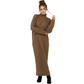 Women's Ribbed Knitted Maxi Dress, Funnel - LUXE DIVAWomen's Ribbed Knitted Maxi Dress, FunnelLUXE DIVALUXE DIVALSPN RibKnitMaxiDresMocha1SWomen's Ribbed Knitted Maxi Dress, FunnelOne sizemocha