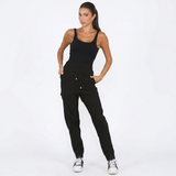 LUXE DIVA women’s wide leg elastic waist cargo pants
