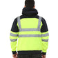 LUXE DIVA Adults Hooded Neck Zipper Sweatshirt Hi Vis Zip Up Tablet Hoodie Work Wear Warm Mens Outdoor Work Wear High Visibility Hooded Top Reflective Tape Winter Tunic