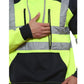 LUXE DIVA Adults Hooded Neck Zipper Sweatshirt Hi Vis Zip Up Tablet Hoodie Work Wear Warm Mens Outdoor Work Wear High Visibility Hooded Top Reflective Tape Winter Tunic