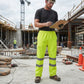 LUXE DIVA Men's Hi Vis Two Tone Trousers open hem Joggers Combat Workwear High Visibility Pants