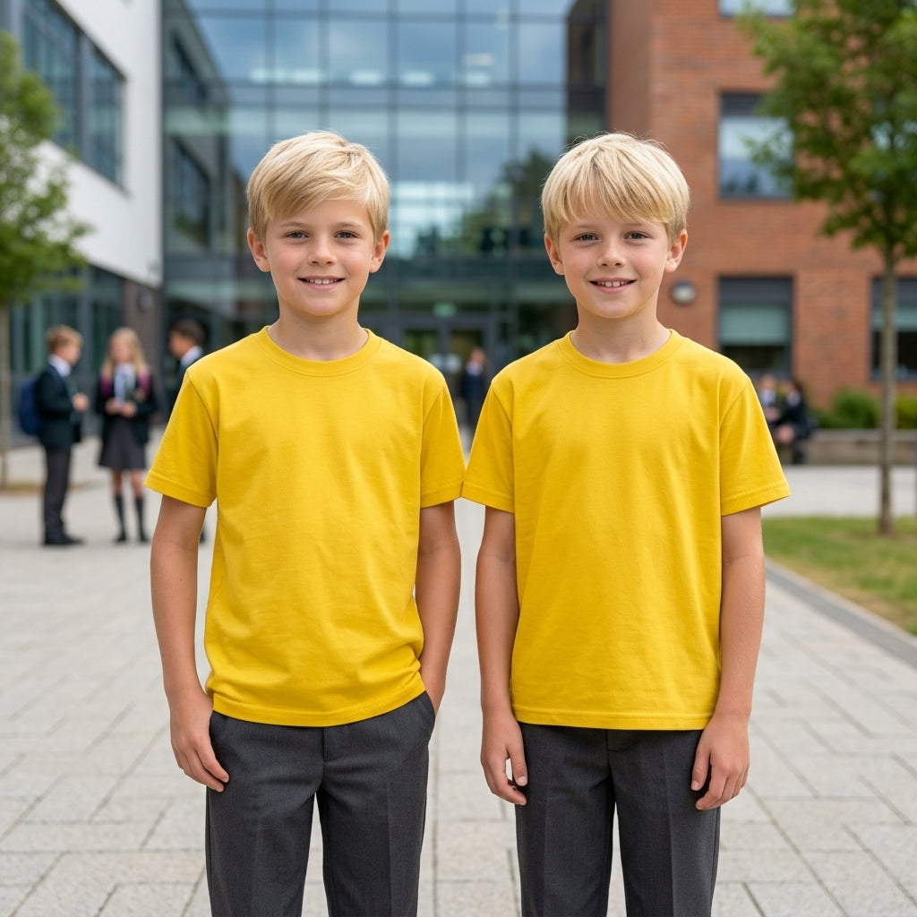 LUXE DIVA Kids Plain T-Shirts Boys & Girls School PE Tops Ages 2–15 Years Pack of 1, 2 or 3