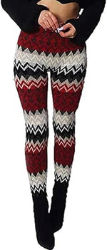 Load image into Gallery viewer, LUXE DIVA Womens Knitted Tartan Winter Leggings Ladies Soft Warm Wool Christmas Retro Pants Warm Trousers
