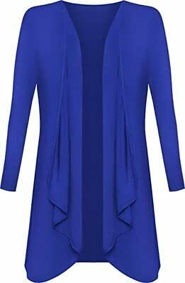Womens Ladies Plain Draped Open Waterfall Boyfriend Cardigan Asymmetric Irregular Hanky Hem Long Sleeve Cardi Top Loose Baggy Jacket Blazer