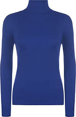 Load image into Gallery viewer, Women Ladies Ribbed Stretch Polo Turtle Neck Rib Top Jumper UK Size S/M-XXL
