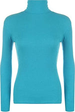 Load image into Gallery viewer, Women Ladies Ribbed Stretch Polo Turtle Neck Rib Top Jumper UK Size S/M-XXL
