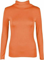 Load image into Gallery viewer, Ladies Polo Roll Neck Long Sleeve Turtle Neck Plain Jumpers for Women Top Womens Ladies New Plain Turtle Polo Roll Neck Long Sleeve Stretch Jumper T-Shirt Tee Top 8-14
