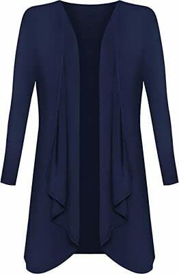 Womens Ladies Plain Draped Open Waterfall Boyfriend Cardigan Asymmetric Irregular Hanky Hem Long Sleeve Cardi Top Loose Baggy Jacket Blazer