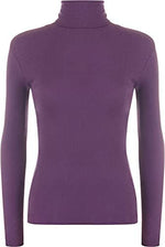 Load image into Gallery viewer, Women Ladies Ribbed Stretch Polo Turtle Neck Rib Top Jumper UK Size S/M-XXL
