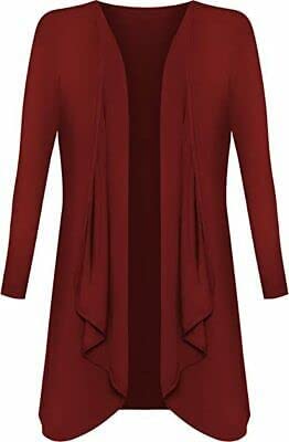 Womens Ladies Plain Draped Open Waterfall Boyfriend Cardigan Asymmetric Irregular Hanky Hem Long Sleeve Cardi Top Loose Baggy Jacket Blazer