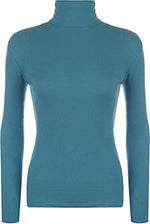 Load image into Gallery viewer, Women Ladies Ribbed Stretch Polo Turtle Neck Rib Top Jumper UK Size S/M-XXL
