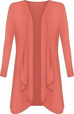 Load image into Gallery viewer, Womens Ladies Plain Draped Open Waterfall Boyfriend Cardigan Asymmetric Irregular Hanky Hem Long Sleeve Cardi Top Loose Baggy Jacket Blazer

