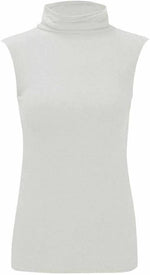 Load image into Gallery viewer, Women Turtle Neck Sleeveless Tops Bodycon Casual Shirt Jumper Top Plain Polo Neck, XL-XXXL
