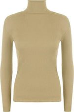 Load image into Gallery viewer, Women Ladies Ribbed Stretch Polo Turtle Neck Rib Top Jumper UK Size S/M-XXL
