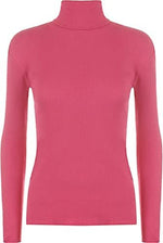 Load image into Gallery viewer, Women Ladies Ribbed Stretch Polo Turtle Neck Rib Top Jumper UK Size S/M-XXL
