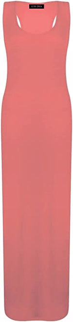 Load image into Gallery viewer, Womens Summer Maxi Casual Dress Ladies Racer Back Long Beach Dress with Short-Sleeve Crew-Neck Loose Sizes 8-26
