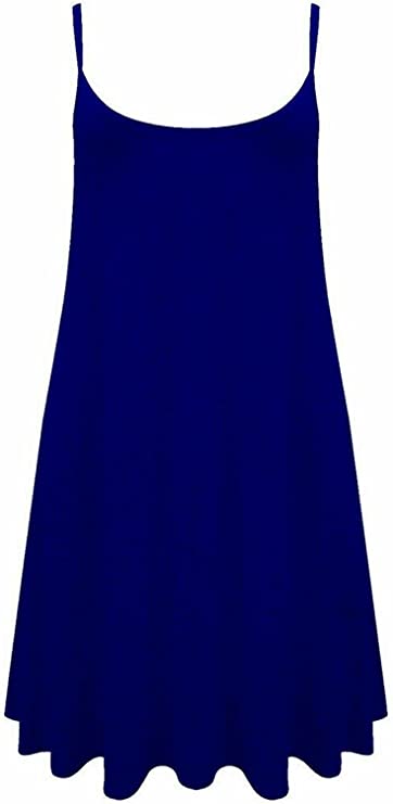 Plus Size Womens Printed Strappy Sleeveless Ladies Mini Dress Vest Top