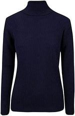 Load image into Gallery viewer, Women Ladies Ribbed Stretch Polo Turtle Neck Rib Top Jumper UK Size S/M-XXL
