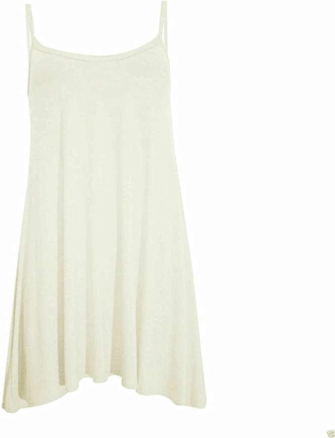 Plus Size Womens Printed Strappy Sleeveless Ladies Mini Dress Vest Top
