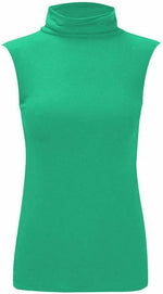 Load image into Gallery viewer, Women Turtle Neck Sleeveless Tops Bodycon Casual Shirt Jumper Top Plain Polo Neck, XL-XXXL
