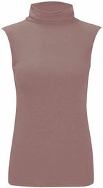 Load image into Gallery viewer, Women Turtle Neck Sleeveless Tops Bodycon Casual Shirt Jumper Top Plain Polo Neck, XL-XXXL
