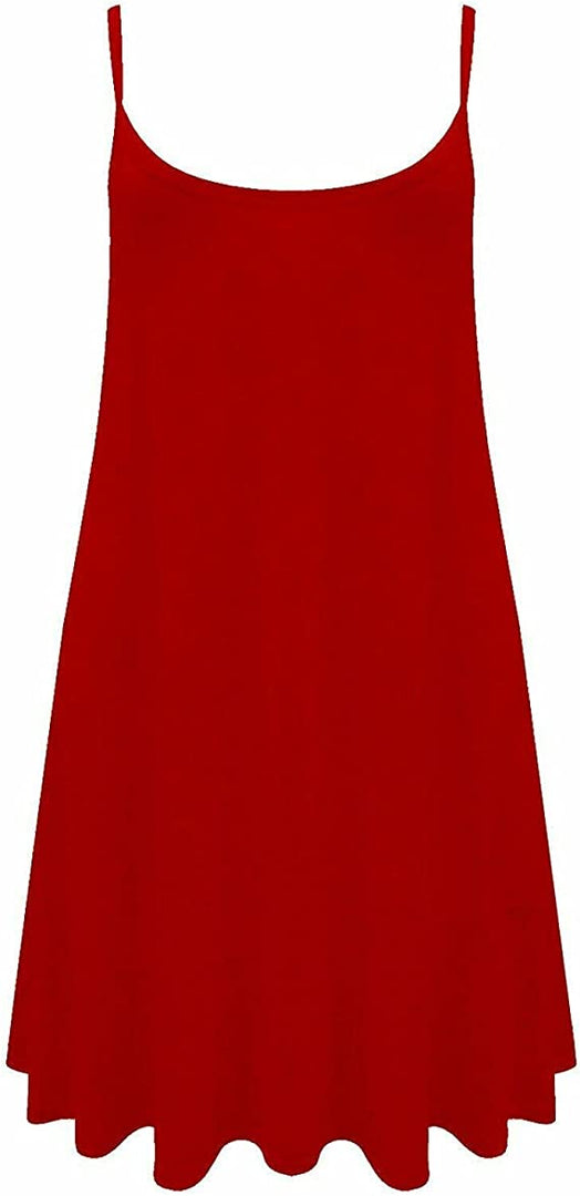 Plus Size Womens Printed Strappy Sleeveless Ladies Mini Dress Vest Top