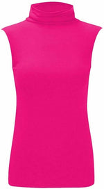 Load image into Gallery viewer, Women Turtle Neck Sleeveless Tops Bodycon Casual Shirt Jumper Top Plain Polo Neck, XL-XXXL
