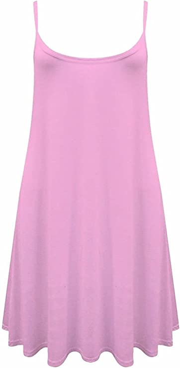 Plus Size Womens Printed Strappy Sleeveless Ladies Mini Dress Vest Top