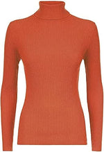 Load image into Gallery viewer, Women Ladies Ribbed Stretch Polo Turtle Neck Rib Top Jumper UK Size S/M-XXL
