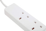 Load image into Gallery viewer, 2 Way Gang Mains Power Extension Lead 13A UK 3Pin Plug (2 Way 2 Metre, White)
